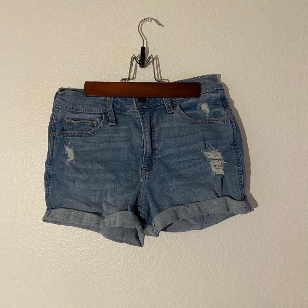 blue denim shorts